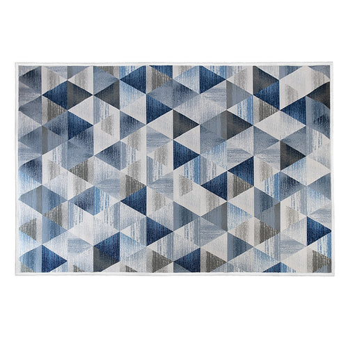 200x300cm Large Floor Blue Triangle Mirage Rug – Modern Area Carpet for Bedroom, Living Room, Lounge or Home Décor Mat