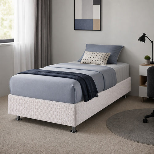 Single Bed Base with Slats & Cover – Sturdy Ensemble Frame