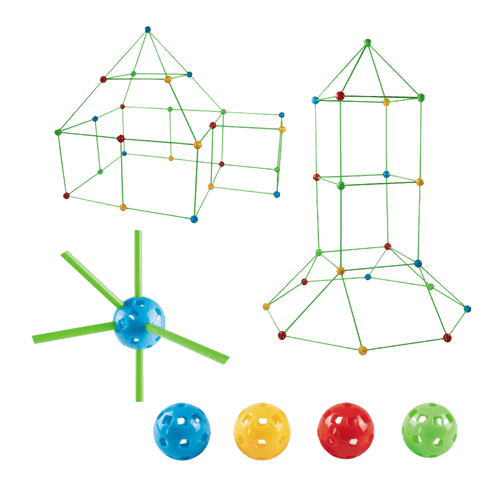 217pcs Kids Construction Fort Building Kit Castles 3D Play House Tent Toys