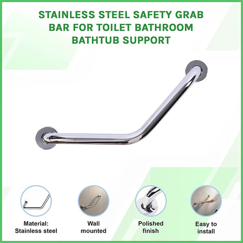 Stainless Steel Safety Grab Bar for Toilet, Bathroom & Bathtub Support