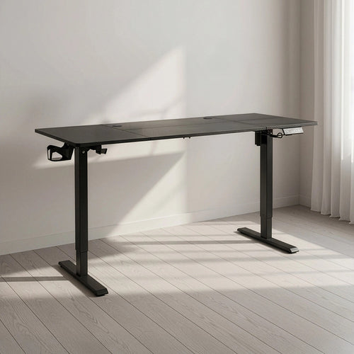 160cm Electric Standing Desk – Height Adjustable Sit Stand Office Table in Black Finish