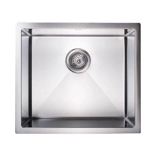 510x450mm Handmade 1.5mm Stainless Steel Sink – Undermount/Topmount with Waste & Stainless Steel with brushed finish Look