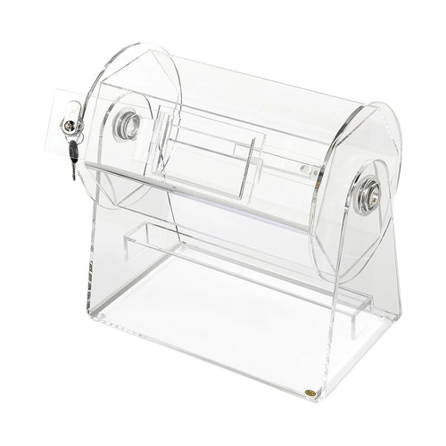 Acrylic Raffle Drum with Lockable Lottery Drawing Cage for Tickets & Raffle Balls