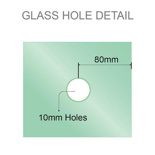 90x70cm Corner Frameless Shower Screen with White Brackets and SS Hinges, Square Knob Handle