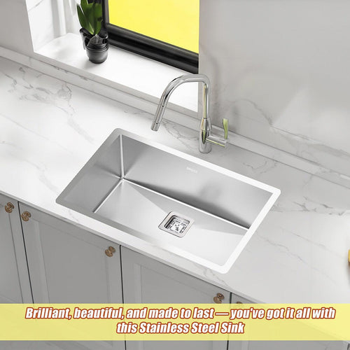 810x505mm Handmade 1.5mm Stainless Steel Sink with Square Waste