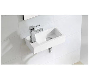 Small Compact Bathroom Cloakroom Hand Wash Basin Sink Ceramic Wall Hung