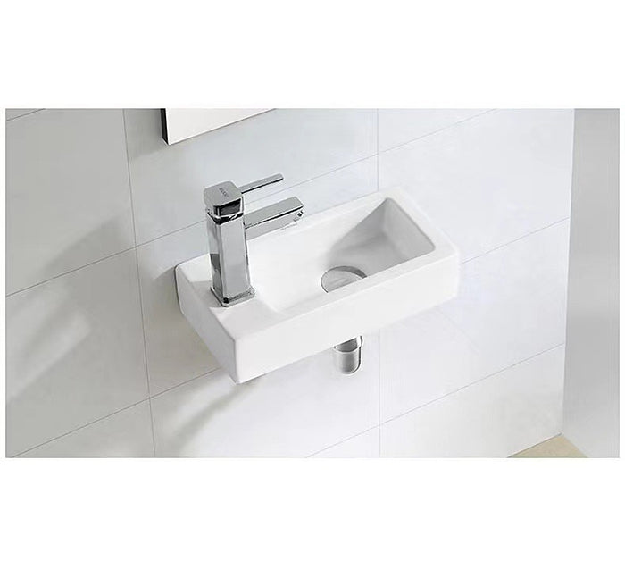 Wall Hung Hand Wash Basin – Small Ceramic Sink for Cloakroom, Toilet & Compact Bathrooms