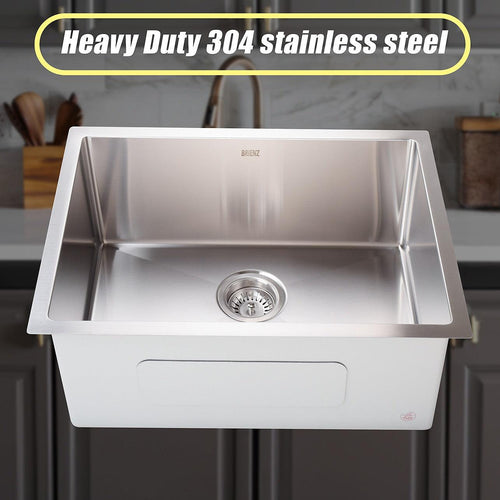 600x450mm Stainless Steel Handmade 1.5mm Sink with Waste in Stainless Steel with brushed finish Finish