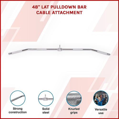 48" Lat Pulldown Bar Cable Attachment – Gym Handle for Back & Strength Workouts