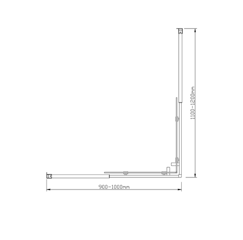 Adjustable 1000x1200mm Sliding Door Glass Shower Screen in Gold with Shower Handle Style 3 - Gold