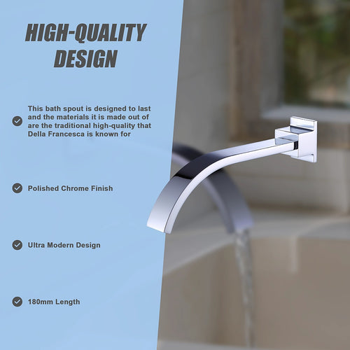 180mm Bath Spout Polished Chrome Finish