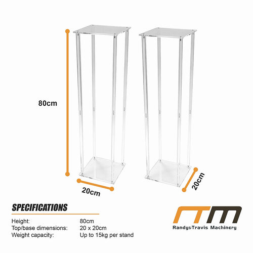 2 Pack 80cm Acrylic Flower Stand Wedding Display Centrepiece