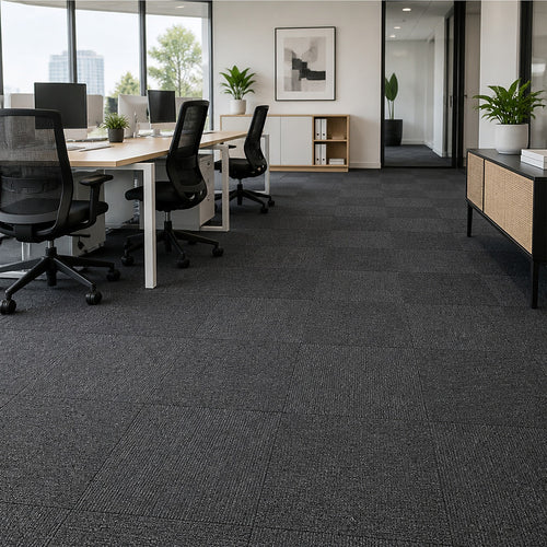 5m² Dark Grey Carpet Tiles Set – Commercial & Home Flooring for Office, Retail & Living Areas