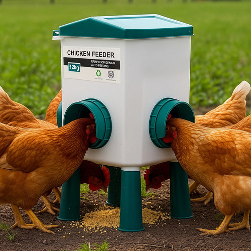 Chicken Feeder Water Food Treadle Poultry Feeding 12KG Large Capacity 11L