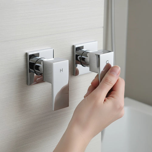 Bathroom Shower Bath Hot and Cold Square Mixer WATERMARK Certified - Chrome