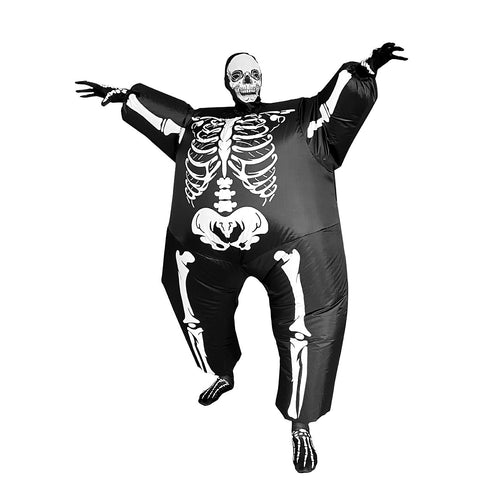 Adult Inflatable Skeleton Costume Halloween Blow Up Full Body Fancy Dress Suit