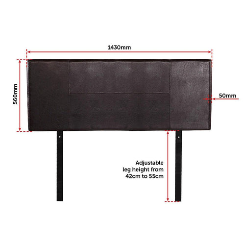 Double Brown PU Leather Bed Headboard Bedhead