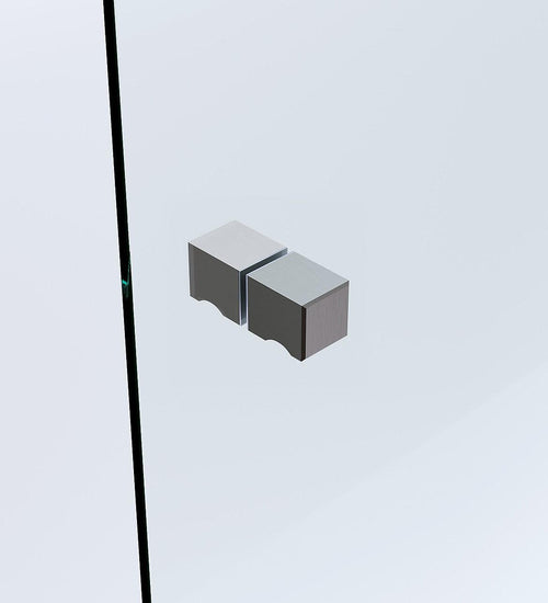 120x100cm Corner Frameless Shower Screen with Gunmetal Brackets and SS Hinges, Square Knob Handle