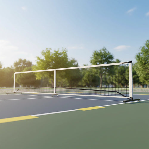 Portable 6.7m Pickleball Net Set with Heavy-Duty Metal Frame & Smooth-Rolling Wheels