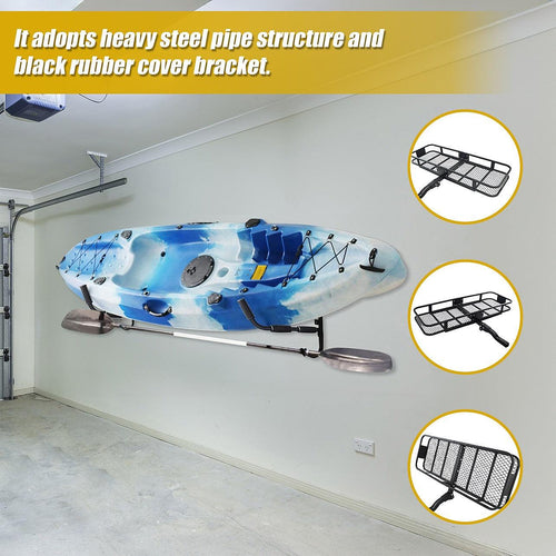 Kayak Canoe Wall-Mounted Rack Storage Brackets Swivel Sports Design 