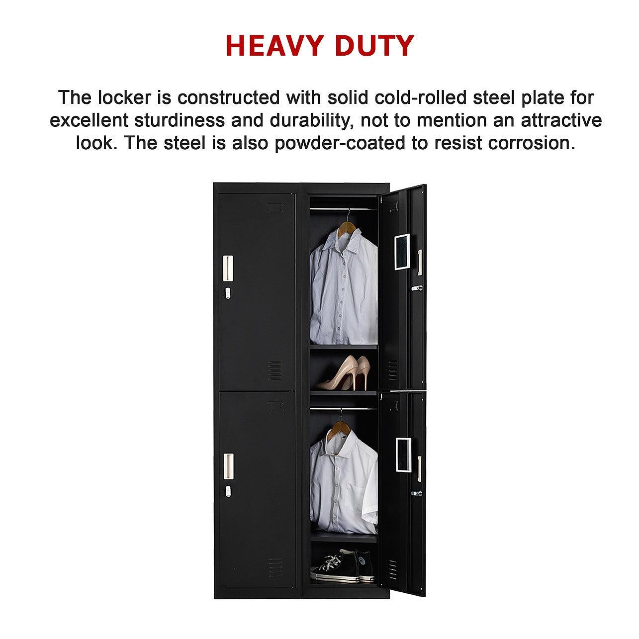 2x2 Door Black Metal Locker – Secure Storage with Padlock-operated ...