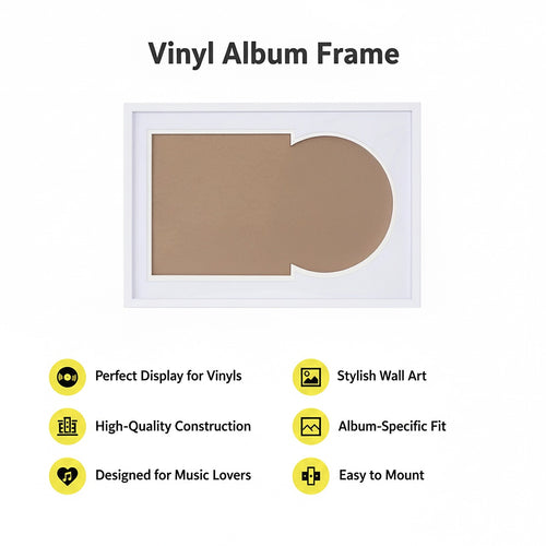 Vinyl Album Frame – LP Record Display Frame for Wall Mount or Desktop Music Artwork Décor