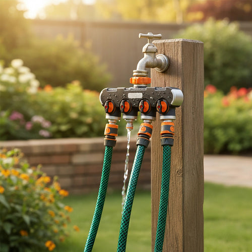 4 Way Garden Hose Splitter Tap – Water Irrigation Distributor Valve