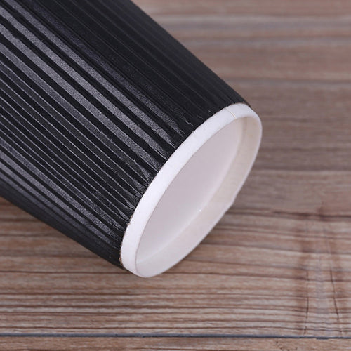 Black Triple Wall Coffee Cups with Matching Lids 500 Piece set 16oz