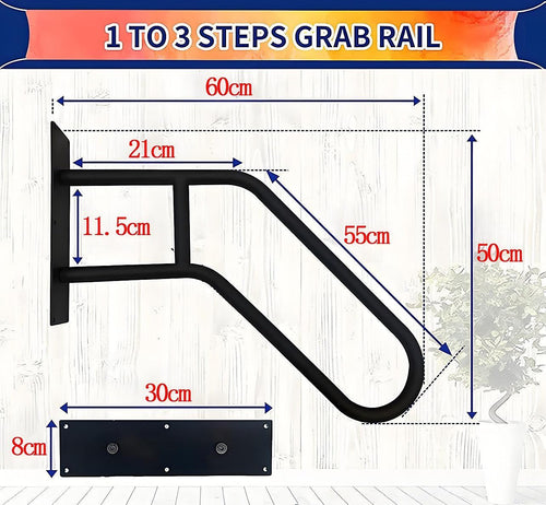 Handrail Steps Railing  Outdoor Indoor Metal Rail