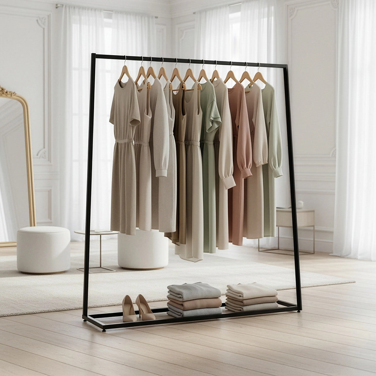 Retail Apparel Rack Commercial Clothing Garment Rack Retail Shop Black | FactoryFast.com.au