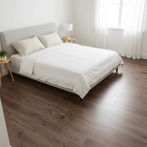 Vinyl Floor Tiles Wood Grain Black Walnut Look  – 16 Pack Peel & Stick Flooring