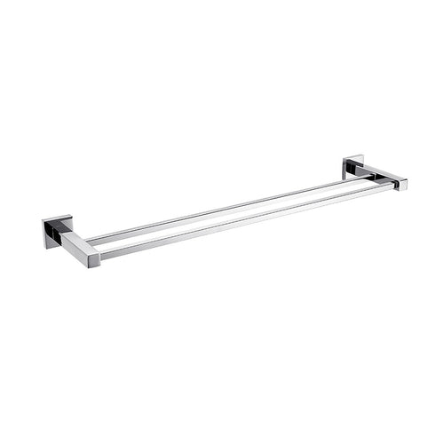 Double Classic Chrome Towel Bar Rail Bathroom   
