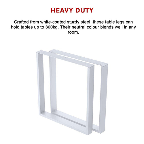 Table Bench Desk Legs Retro Industrial Design - White Square