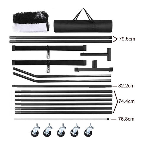 Portable 6.7m Pickleball Net Set with Heavy-Duty Metal Frame & Smooth-Rolling Wheels