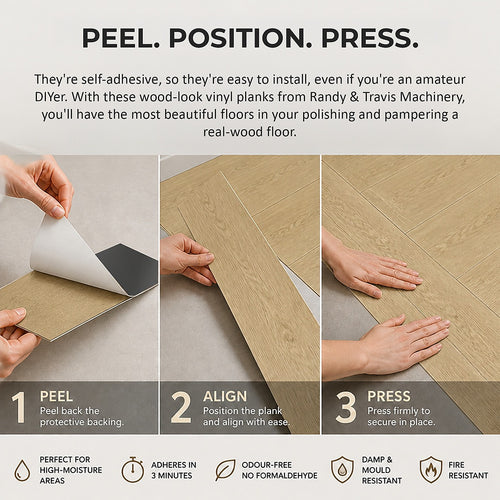 Self Adhesive Vinyl Floor Tiles Peel & Stick Flooring Light Oak 16 Pack 2.3m²