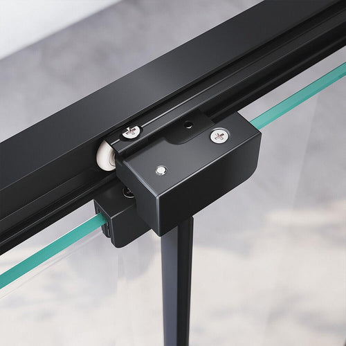 40mm Adjustable Contemporary Black Corner Sliding Shower Screen - 86x92cm