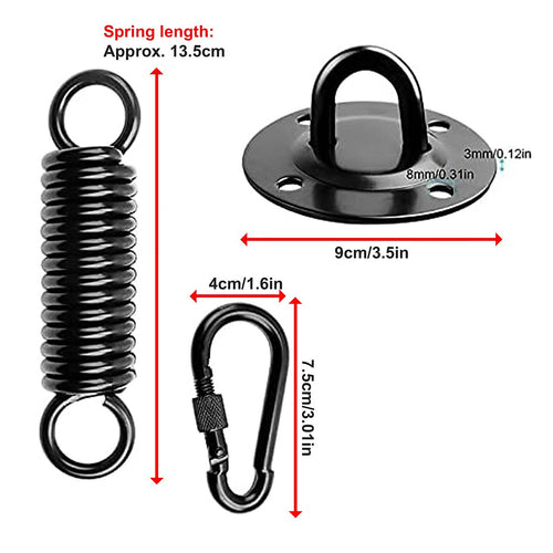 Heavy Duty Swing Hanger Suspension Ceiling Hook with Spring & Carabiner