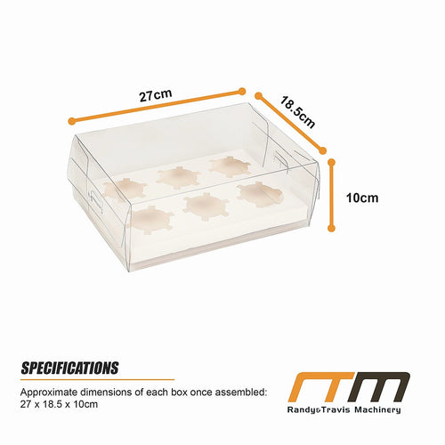 Cupcake Boxes 10-Pack – Clear PVC Dessert Packaging