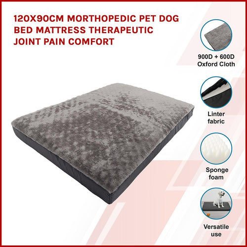 120 x 90cm Orthopedic Pet Dog Bed Mattress Therapeutic Joint Pain Comfort 