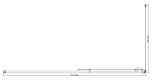 150mm Adjustable (2000x920mm) Single Door Sliding Glass Shower Screen with Shower Handle Style 3 - Black