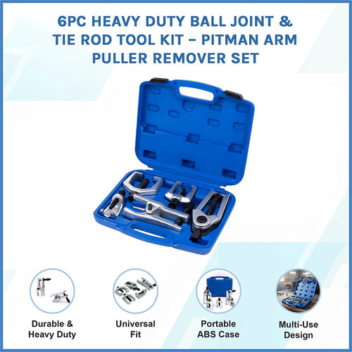 6pc Heavy Duty Ball Joint & Tie Rod Tool Kit – Pitman Arm Puller & Remover Set