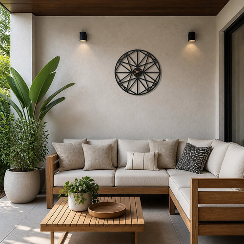 Large Metal Outdoor Wall Clock – Weather-Resistant Design for Garden or Home Décor