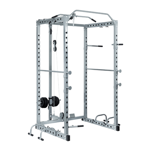 Power Rack Squat Cage Stands w Lat Pulldown Home Gym