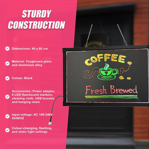 40x60cm LED Drawing Writing Board Fluorescent Light Up Sensory Play