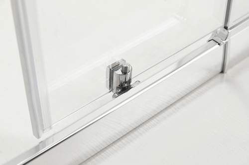 150mm Adjustable (185-200cm) Wall to Wall Sliding Glass Shower Door with Shower Handle Style 2 - Chrome