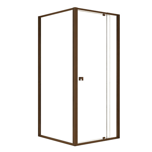 Semi-Frameless Shower Screen – Dust Brown, Front: (82~90)x195cm, Side: (89~92)x195cm