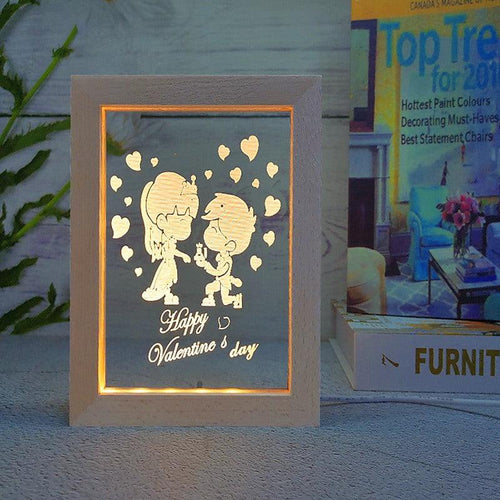 LED Photo Frame + 2 Blanks Laser Engraving Display Night-light Engraver Picture