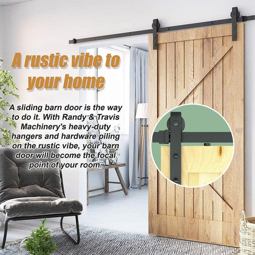 Black Sliding Barn Door Hardware 1.8M 