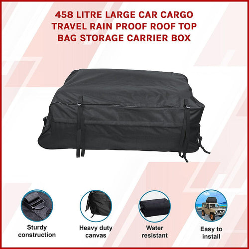 458 Litre Large Car Cargo Travel Rain Proof Roof Top Bag Storage Carrier Box