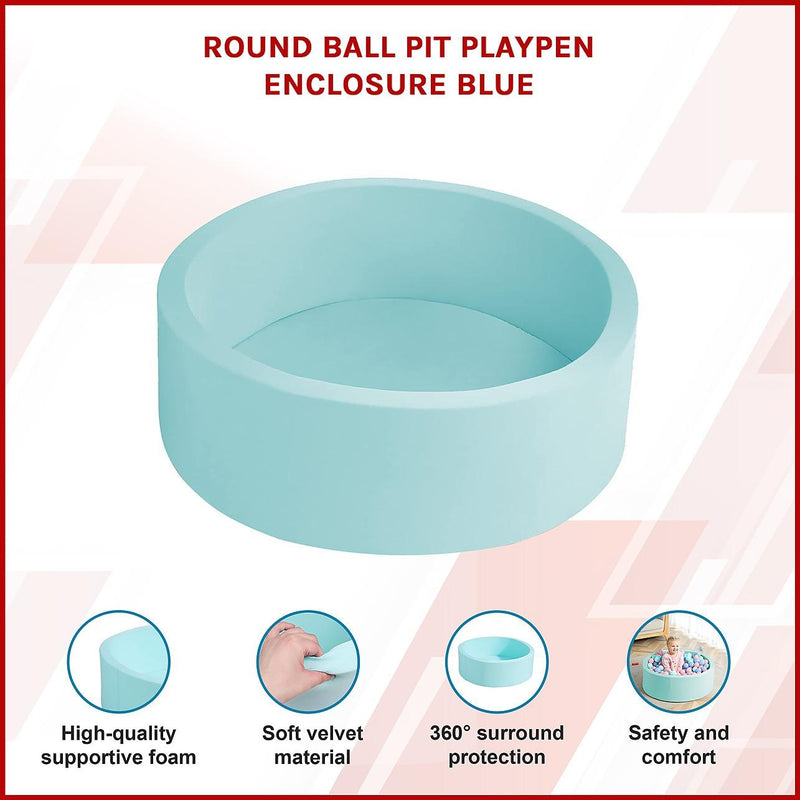 Round Ball Pit Playpen | Safe Blue Baby Play Area | FactoryFast.com.au
